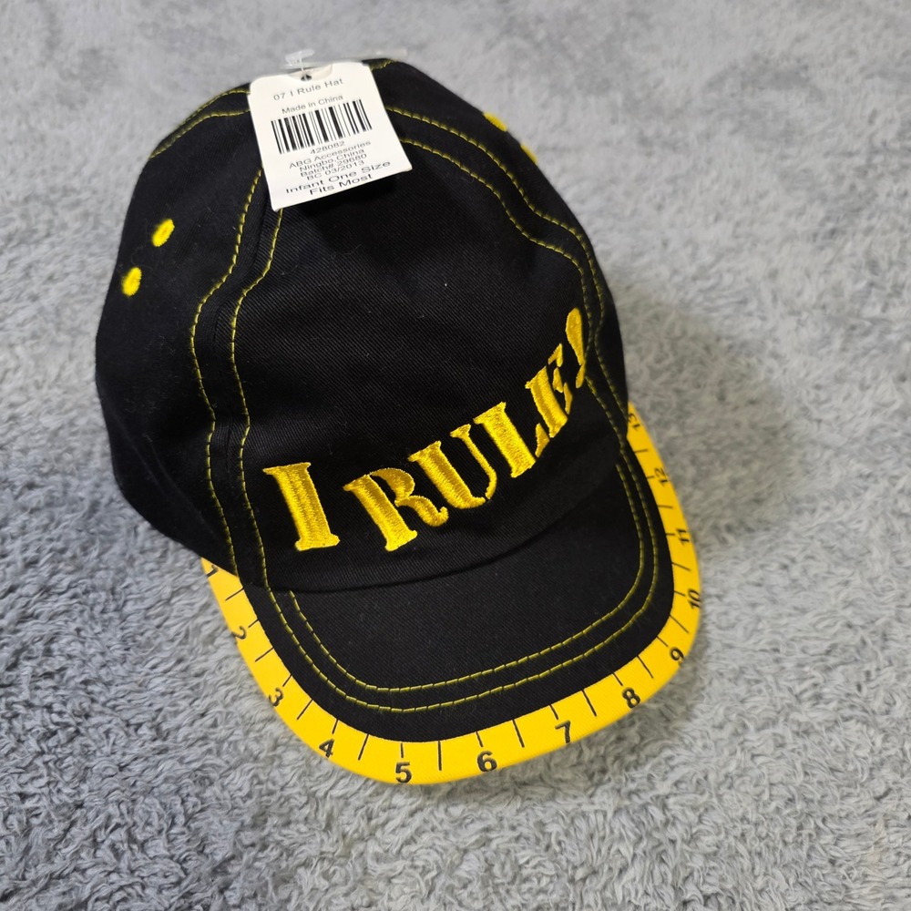 ABG Accessories Infant One Size Baseball Cap Black I Rule Ruler Brim Hat 428082